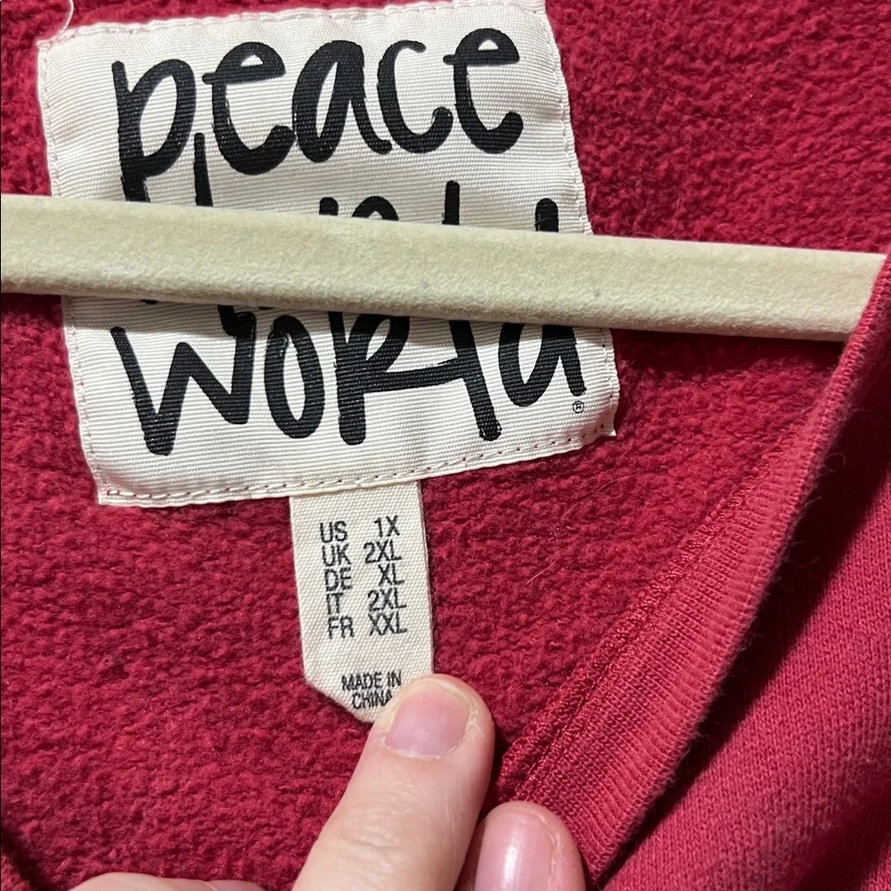Peace Love World Red to Burgundy Ombre 